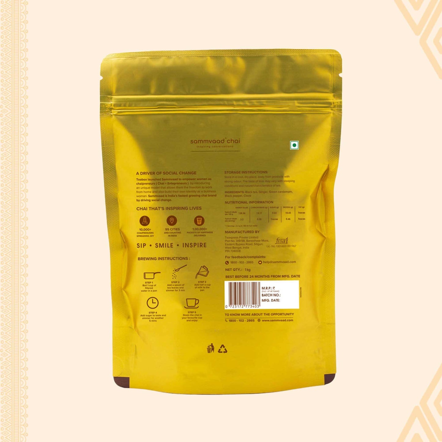 Sammvaad KadaK Chai - Buy 1kg Get 500g Free