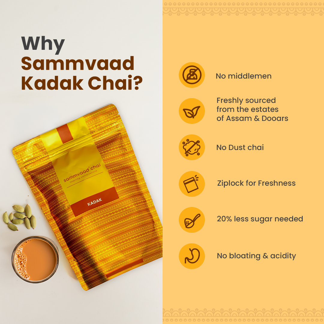 Sammvaad 1kg Kadak + 3 free spices + 50g Sammvaad Green Tea