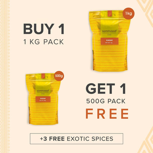 Sammvaad KadaK Chai - Buy 1kg Get 500g Free